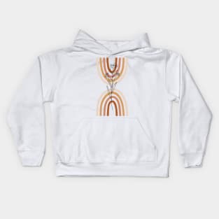 Boho minimal abstract rainbow art Kids Hoodie